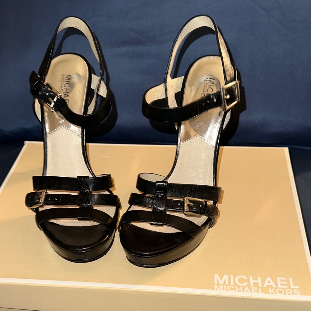 Michael Kors Black Strappy Heels
